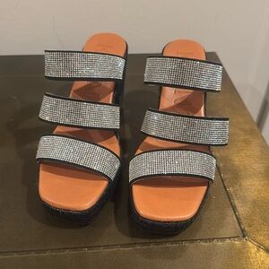 Sparkly strappy wedge by KANNA